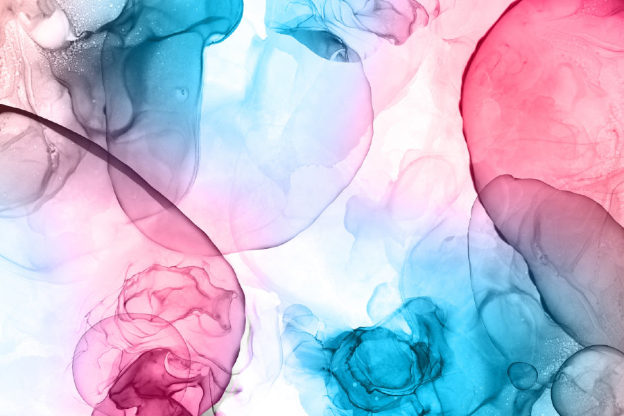 Pink & Blue Ink Abstract Design Home Decor Premium Quality Poster Print Choose Your Sizes