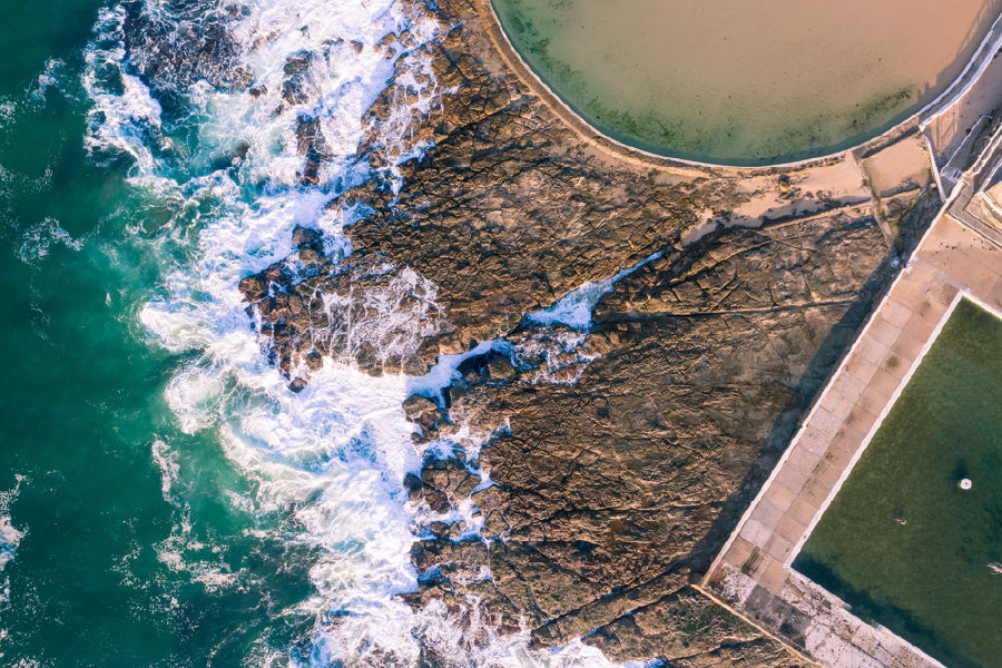 Newcastle Ocean Baths Aerial View Photograph Home Decor Premium Quality Poster Print Choose Your Sizes
