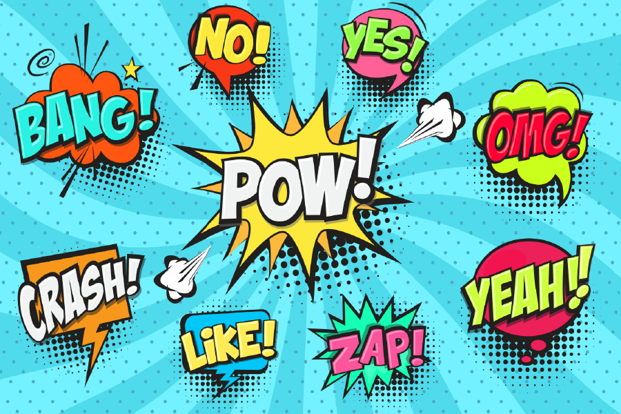 BANG NO YES LIKE Speech Bubbles Illustration Print 100% Australian Made
