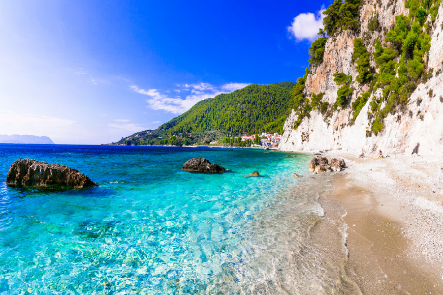 Skopelos Island Hovolos Beach View Greece Print 100% Australian Made