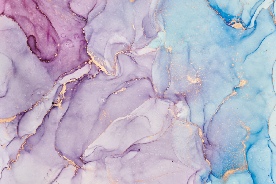 Pink Purple Blue & Gold Abstract Design Print 100% Australian Made