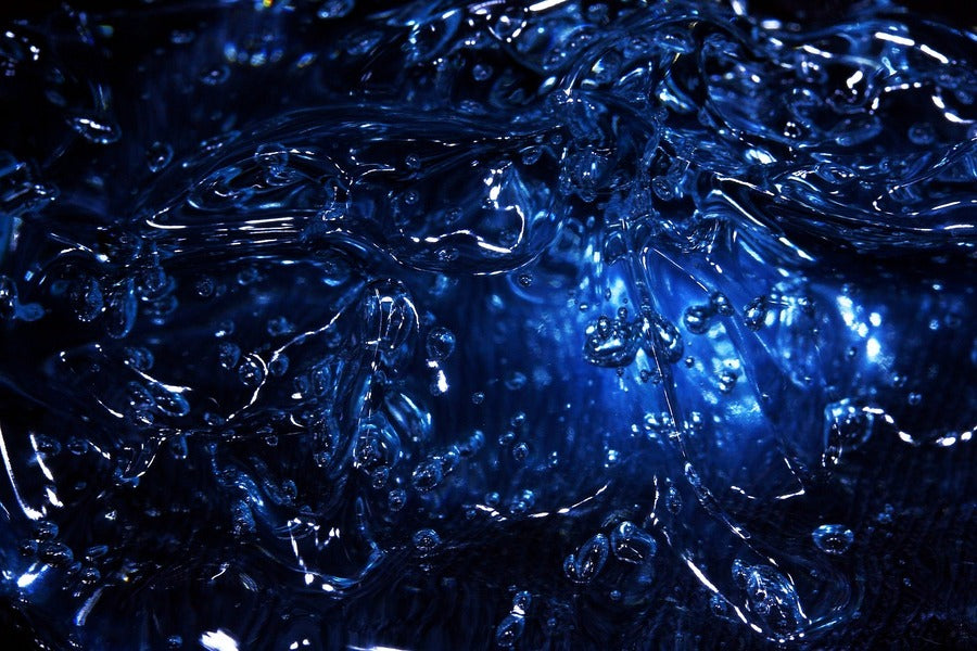 Blue Color Liquid Abstract Design Print 100% Australian Made