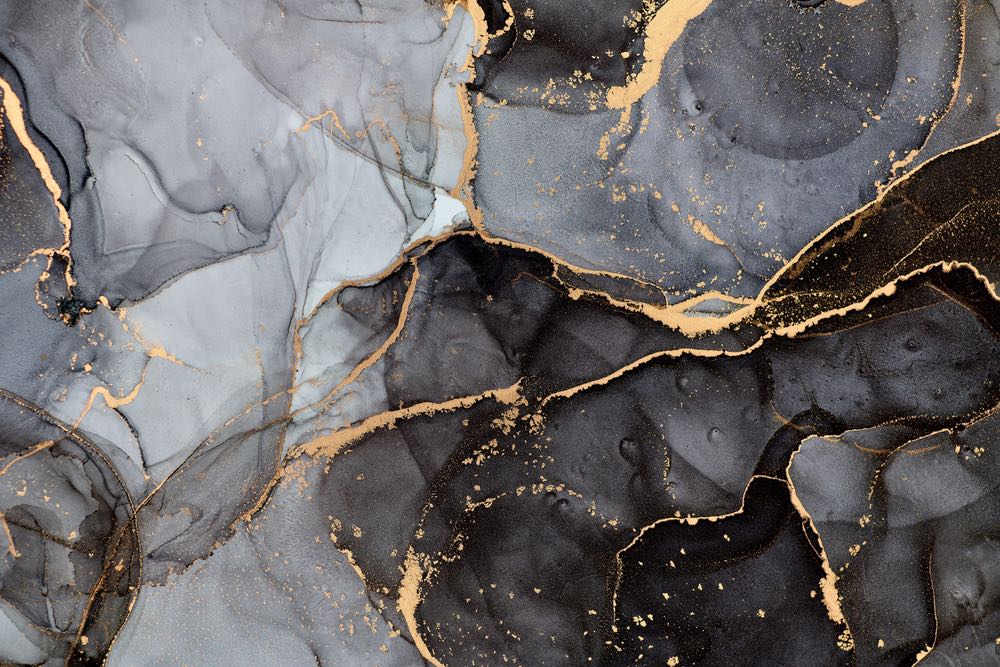 Black & Gold Abstract Design Print 100% Australian Made