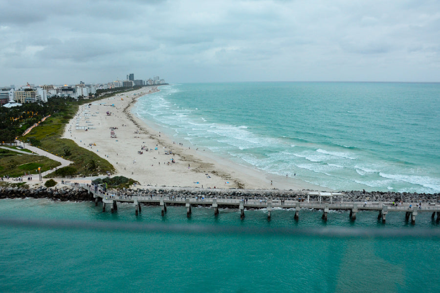 California Beach & Pier Aerial View Photograph Print 100% Australian Made