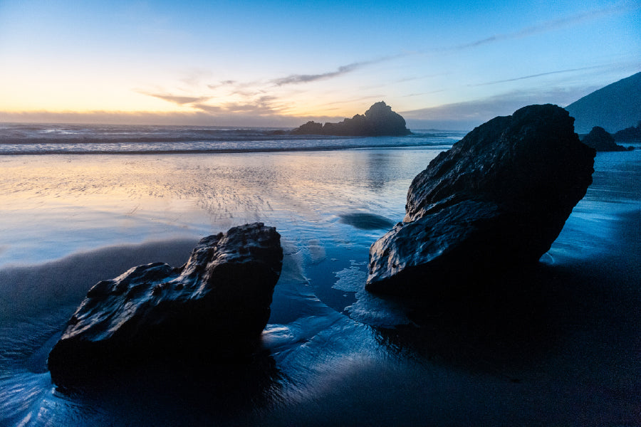 Rocks on Pfeiffer Beach Sunset Photograph Print 100% Australian Made