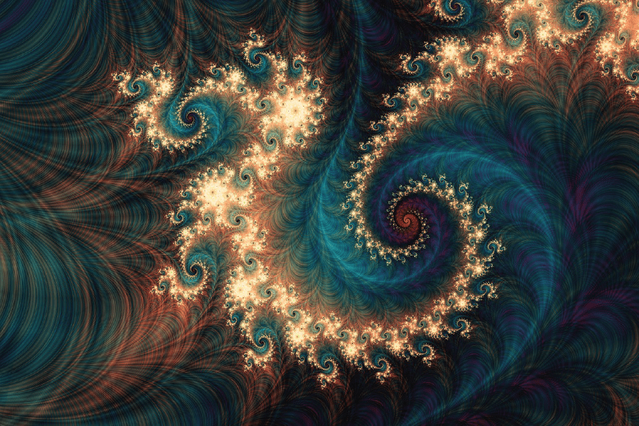 Gold & Blue Trippy Abstract Design Print 100% Australian Made