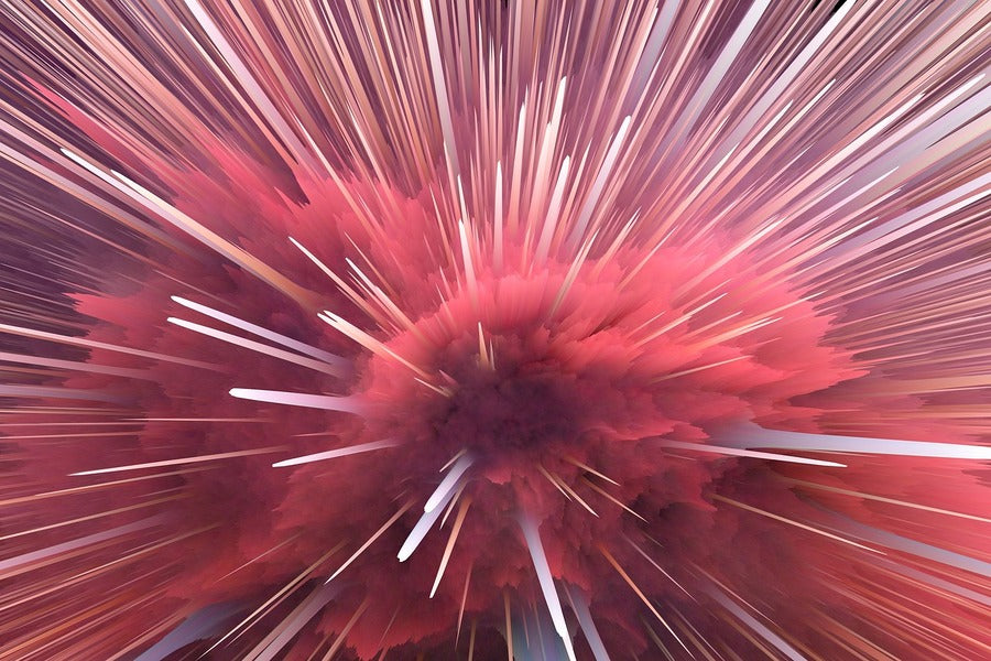 Red Color Smoke Abstract Design Print 100% Australian Made