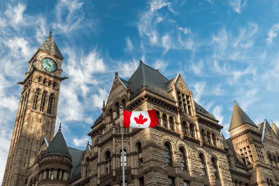 Canadian Flag & Old City Hall in Toronto Print 100% Australian Made