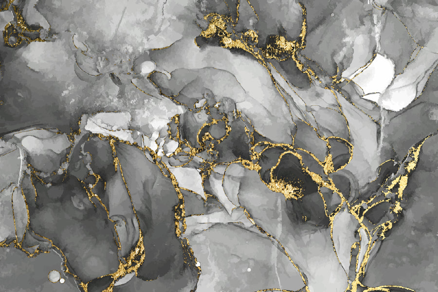 Black & Gold Splash Abstract Design Home Decor Premium Quality Poster Print Choose Your Sizes