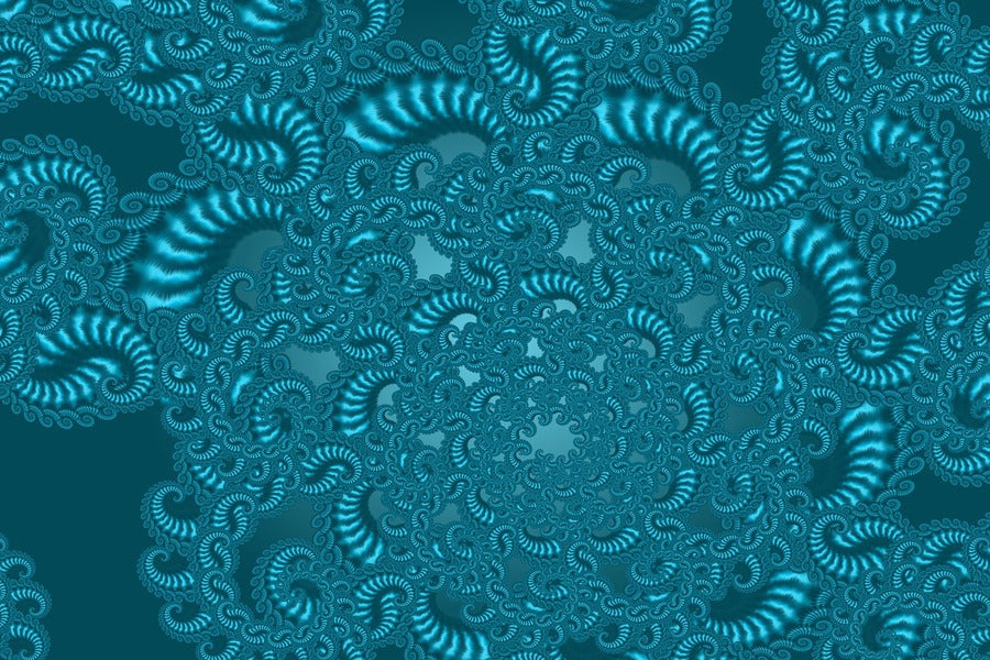 Blue Fractal Abstract Design Print 100% Australian Made
