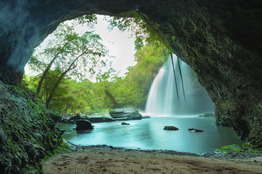 Rock Cave & Waterfall Photograph Print 100% Australian Made