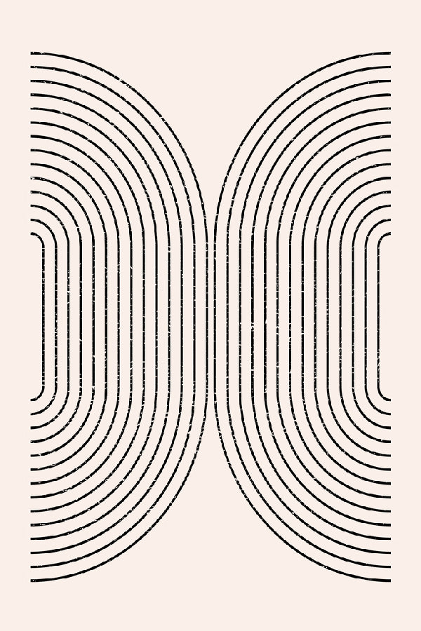 Black Geometric Line Art Abstract Design Print 100% Australian Made