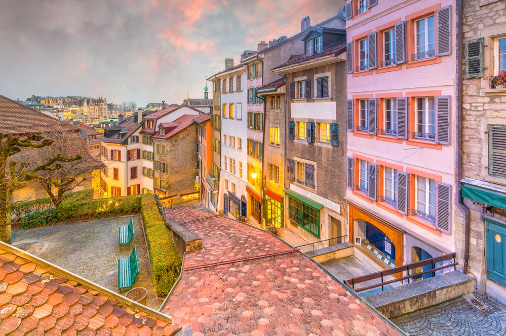 City Buildings Sunset Photograph Home Decor Premium Quality Poster Print Choose Your Sizes