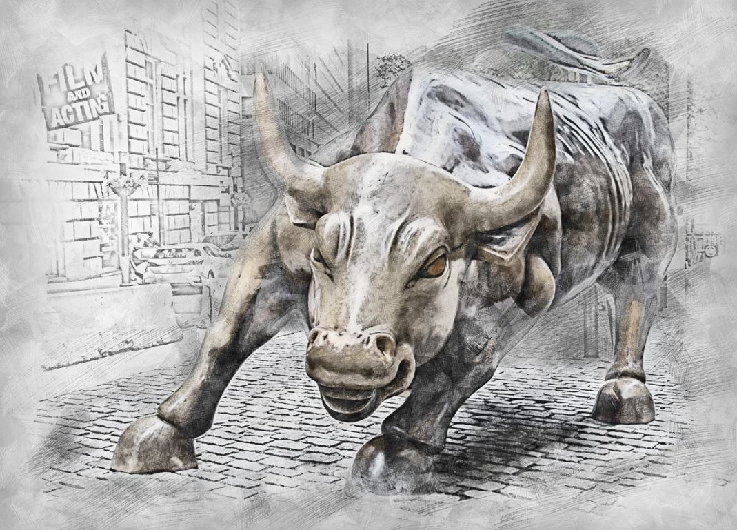 Bison Bull Statue Grey Painting Home Decor Premium Quality Poster Print Choose Your Sizes