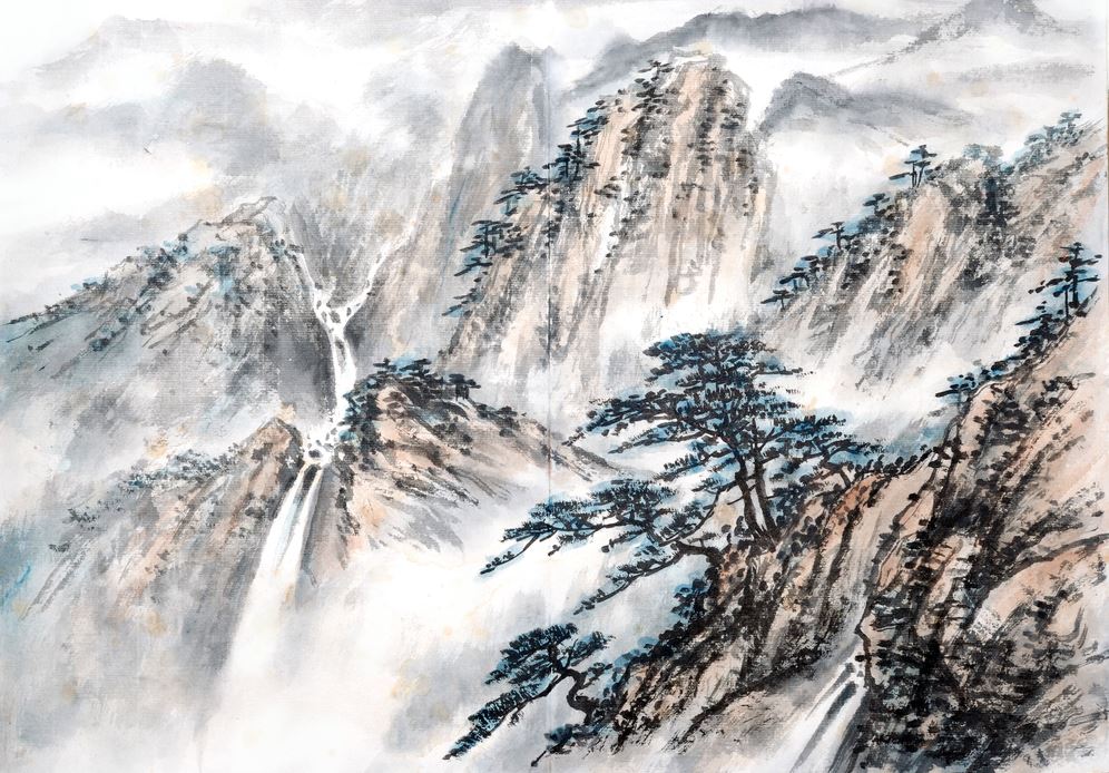 Mountains Scenery Oil Painting Home Decor Premium Quality Poster Print Choose Your Sizes