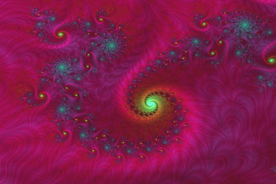 Pink & Blue Fractal Spiral Abstract Design Print 100% Australian Made