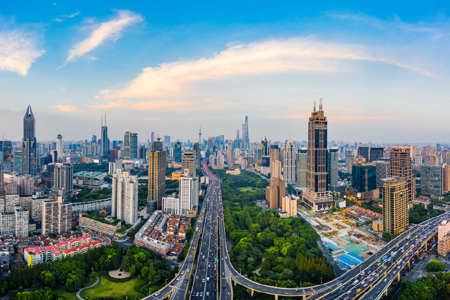 Bella Home Shanghai Skyline View in China Print Canvas Ready to hang