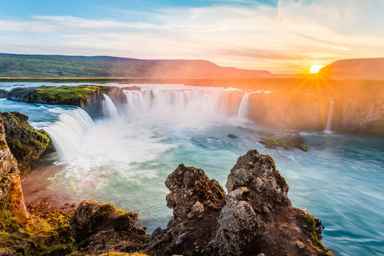 Stunning Waterfall Scenery Sunset Print 100% Australian Made