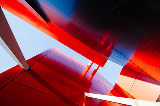 Colorful Buidling Beneath View Print 100% Australian Made