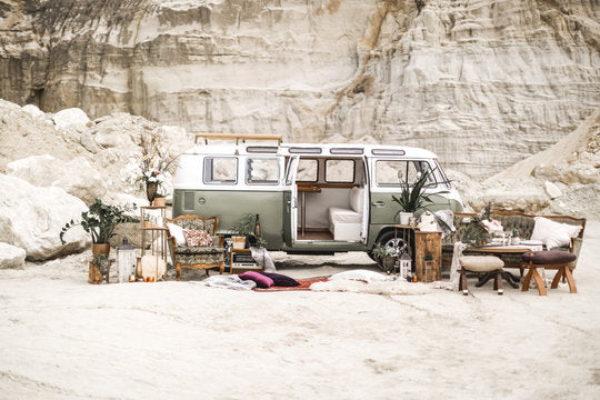 Camping Van & Equipments Photogra Home Decor Premium Quality Poster Print Choose Your Sizes
