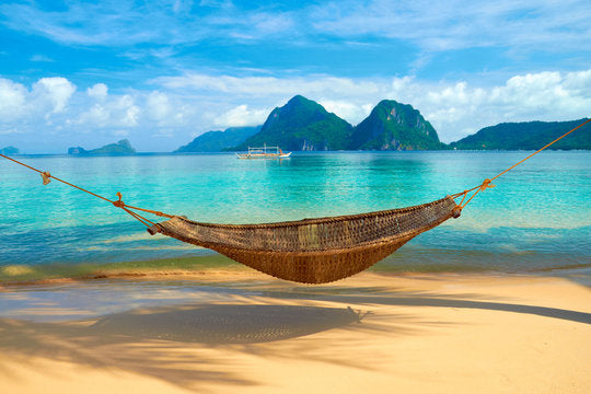 Hammock at Beach Scenery View Print 100% Australian Made