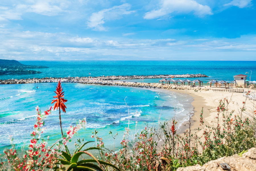Hilton Bay Beach View Photograph Tel Aviv Print 100% Australian Made