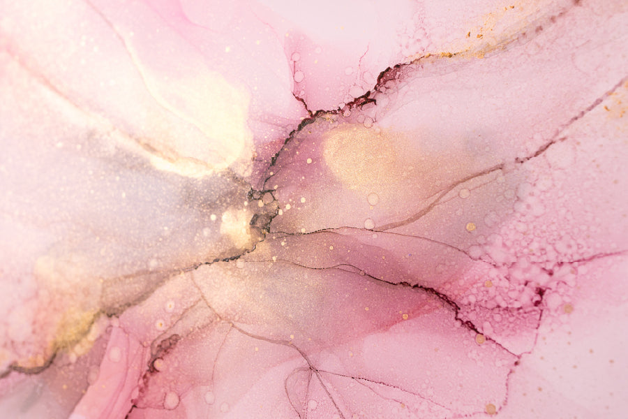 Pink & Gold Fluid Abstract Design Print 100% Australian Made