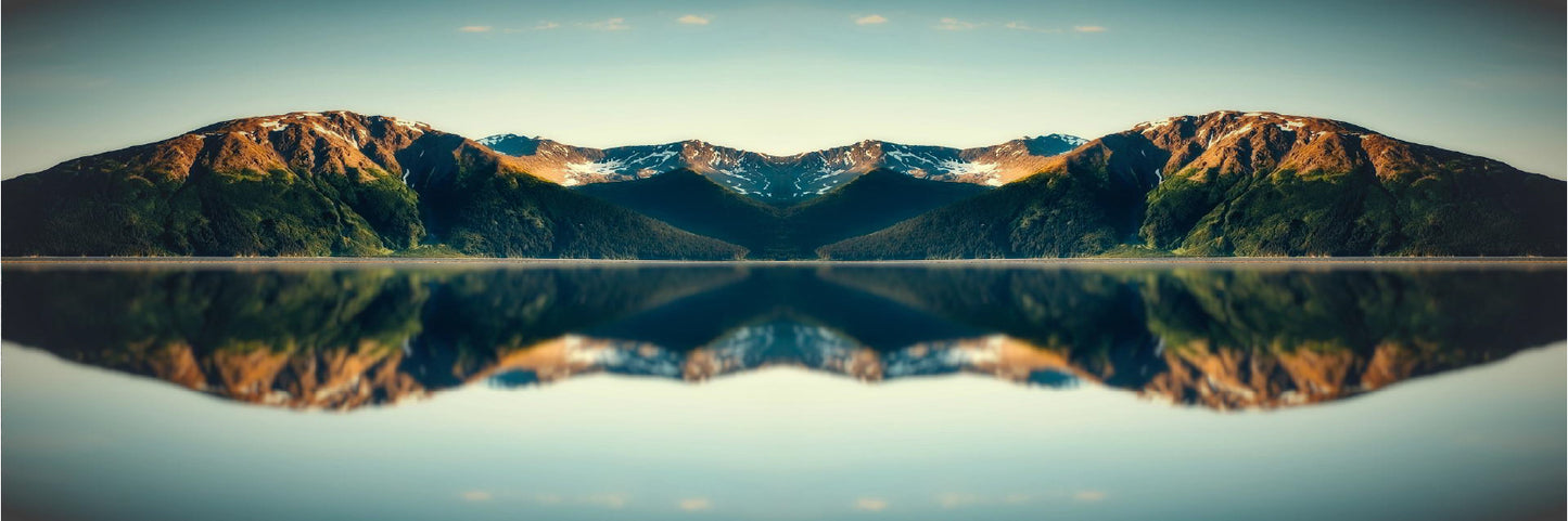 Panoramic Canvas Mountains Lake View Photograph High Quality 100% Australian Made Wall Canvas Print Ready to Hang