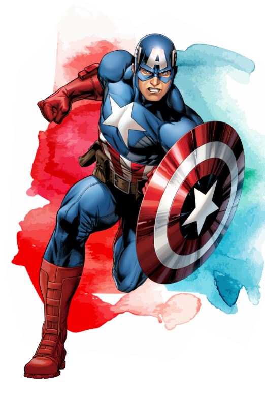 Captain America Superhero's Watercolour Arts Print Premium Canvas Ready to Hang High Quality choose sizes