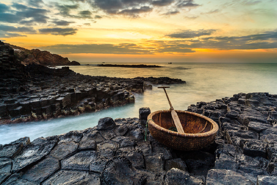 Boat near Nice Beach Photograph Vietnam Home Decor Premium Quality Poster Print Choose Your Sizes
