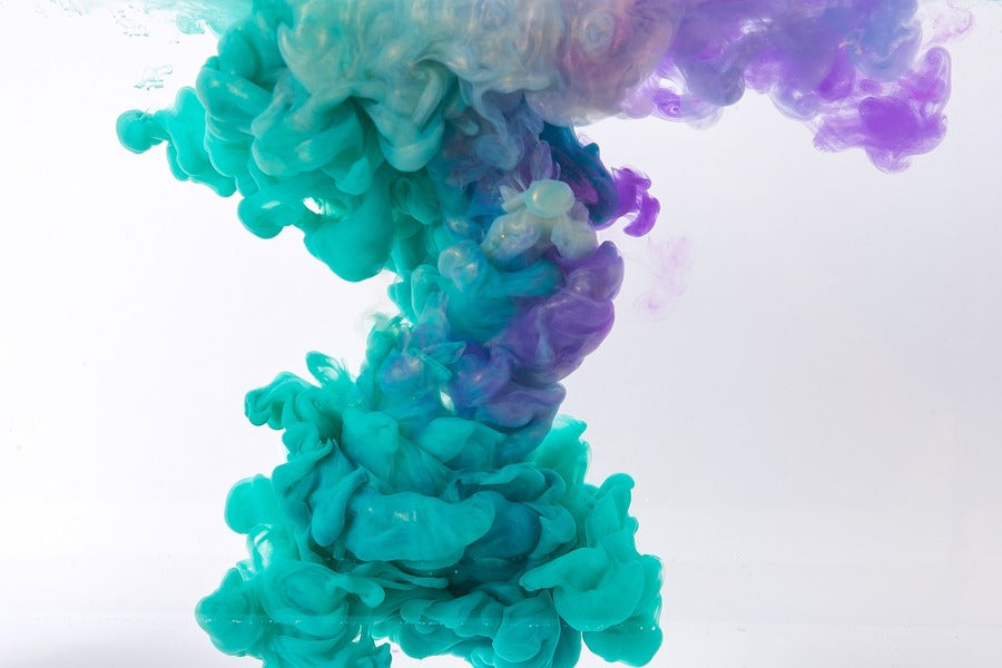 Green & Purple Smoke Abstract Design Print 100% Australian Made