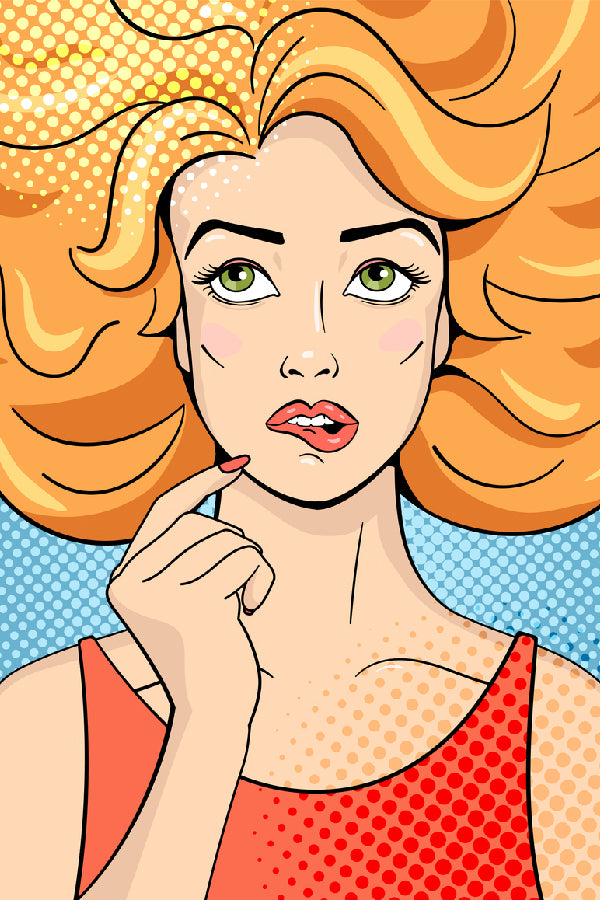 Girl Biting Lip Illustration Print 100% Australian Made
