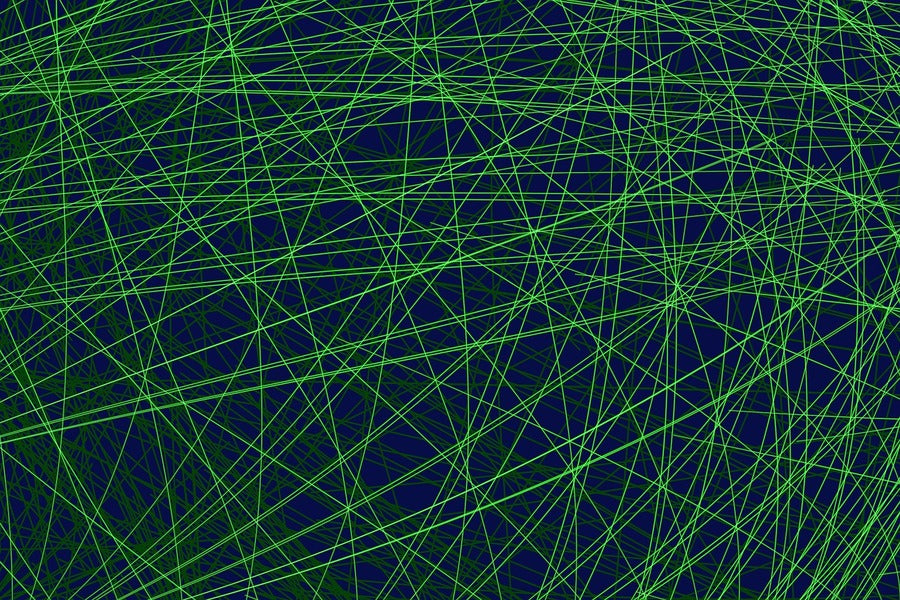 Green Lines Digital Abstract Design Print 100% Australian Made