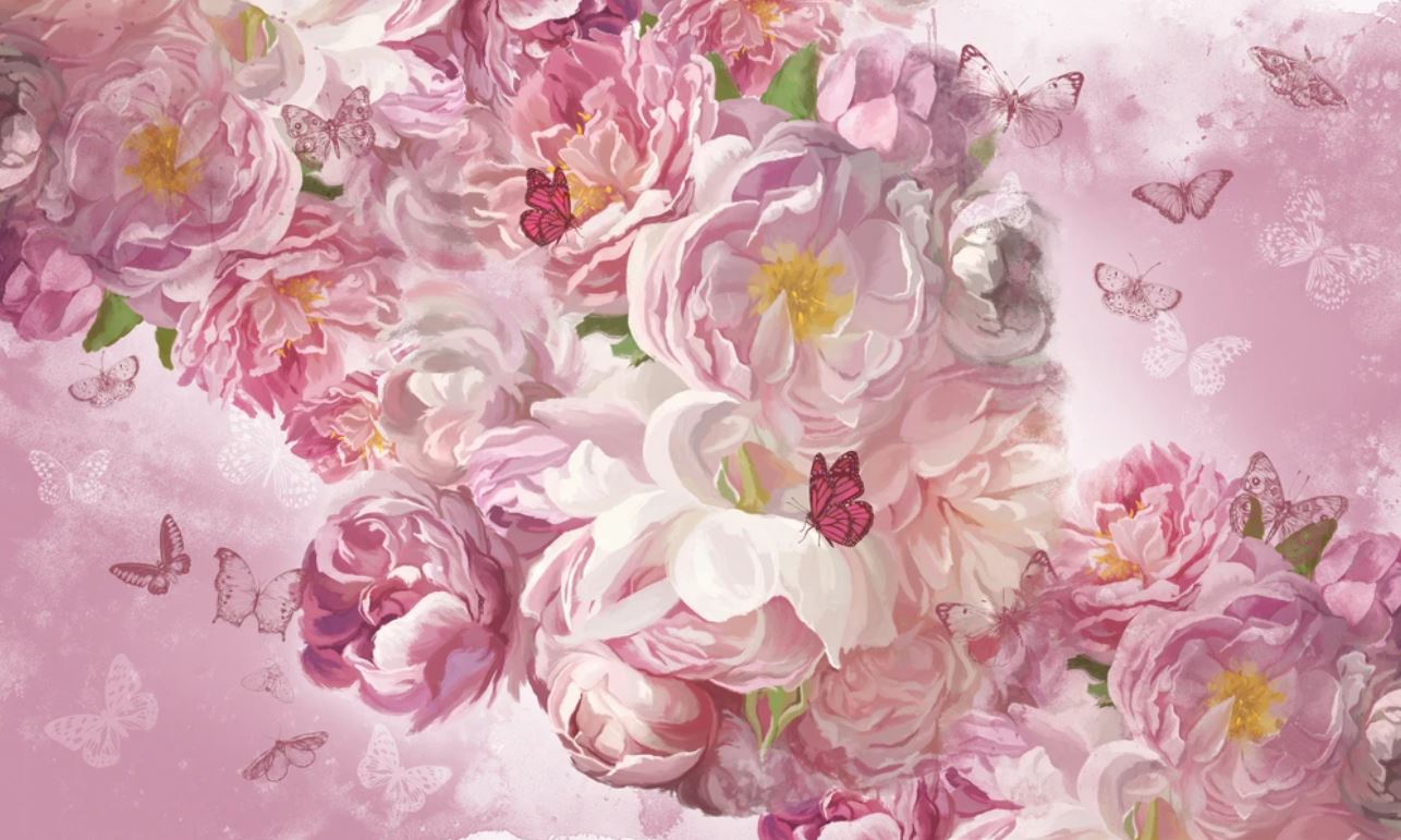 Pink Floral Design Painting Home Decor Premium Quality Poster Print Choose Your Sizes