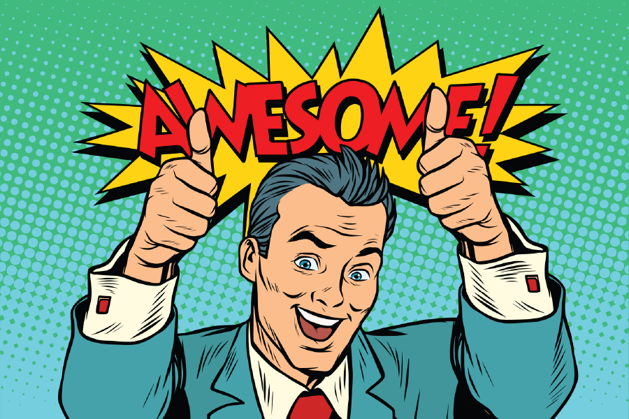 Awsome Quote & Business Man Vector Print 100% Australian Made