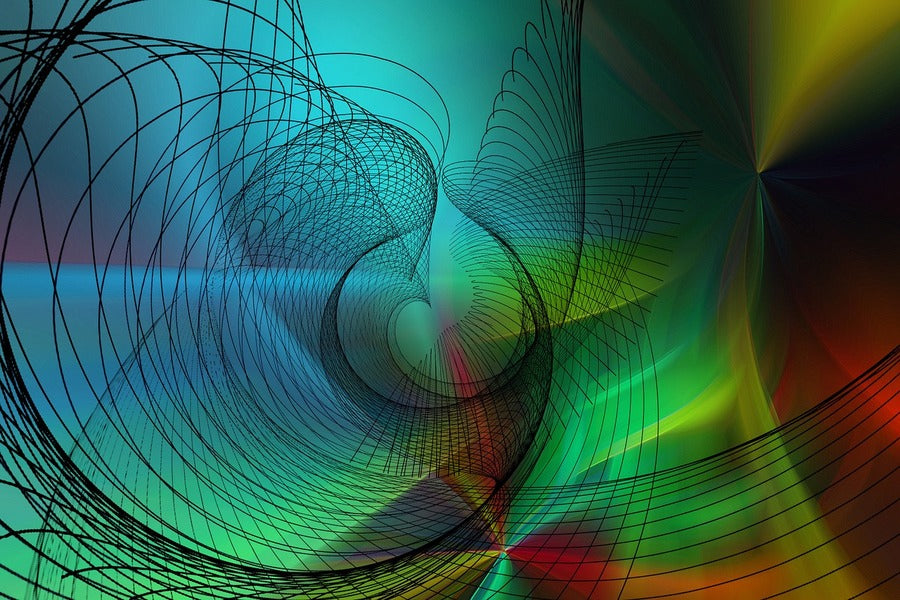 Black 3D Digital Net Abstract Design Print 100% Australian Made