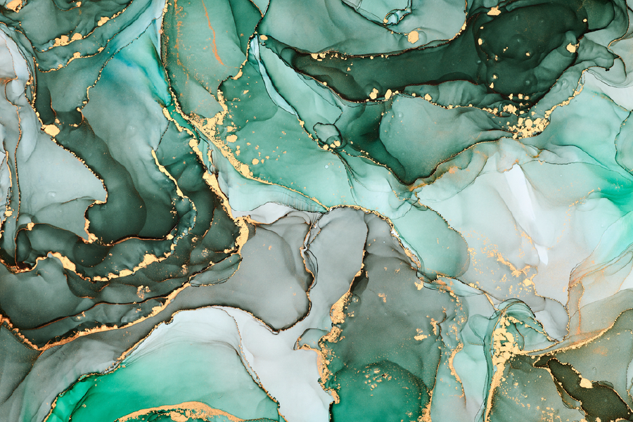 Green White & Gold Abstract Design Home Decor Premium Quality Poster Print Choose Your Sizes