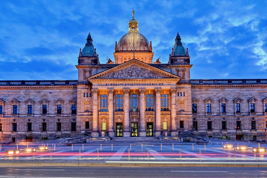 Federal Administrative Court in Leipzig, Germany Night View Print 100% Australian Made
