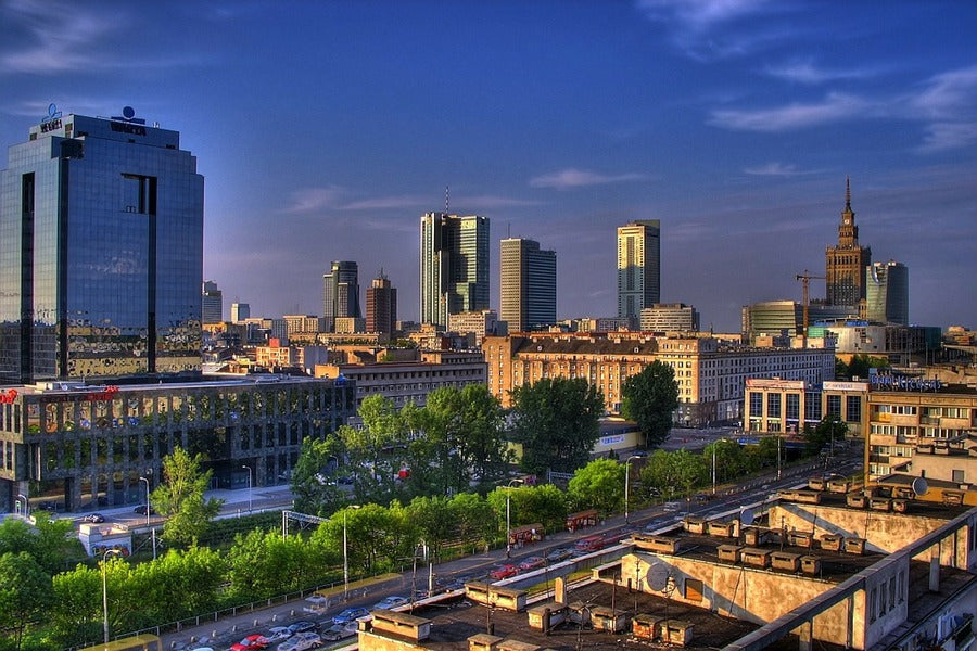 Warsaw City Capital of Poland Sunset Photograph Print 100% Australian Made