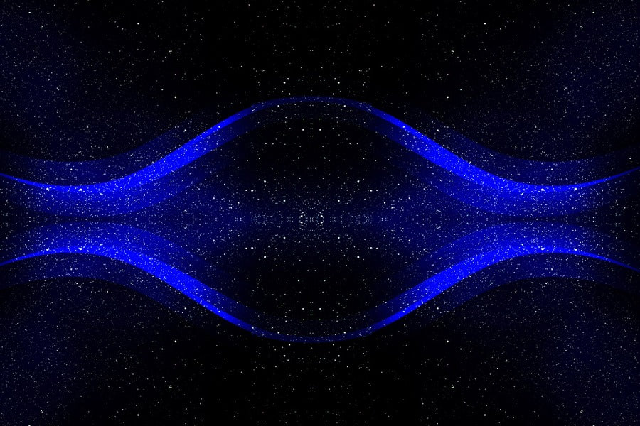 Blue Shape Digital Abstract Design Print 100% Australian Made