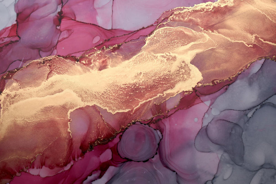 Pink Grey Gold Abstract Painting Home Decor Premium Quality Poster Print Choose Your Sizes