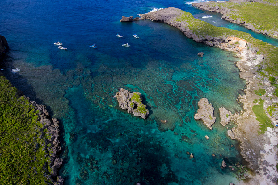 Porto Limnionas Beach Aerial View Photograph Print 100% Australian Made