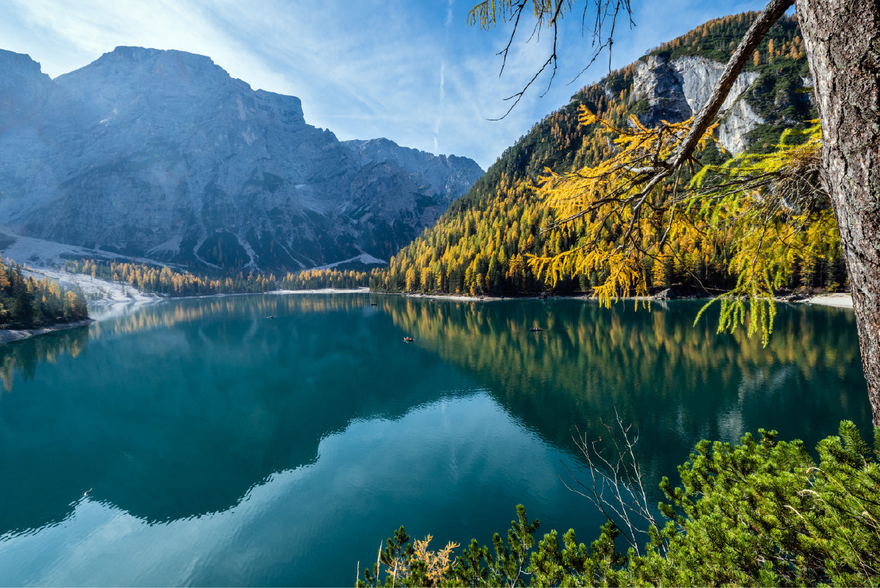 Bella Home Autumn Alpine Lake Print Canvas Ready to hang