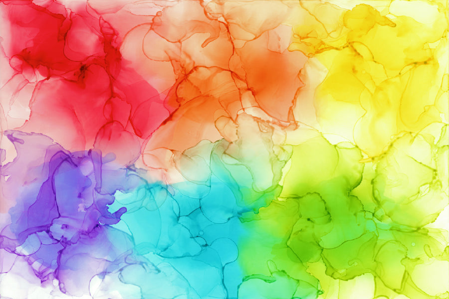 Rainbow Color Ink Abstract Design Print 100% Australian Made
