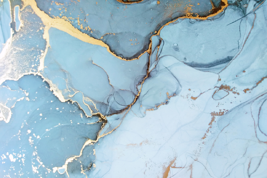 Blue White & Gold Abstract Design Home Decor Premium Quality Poster Print Choose Your Sizes