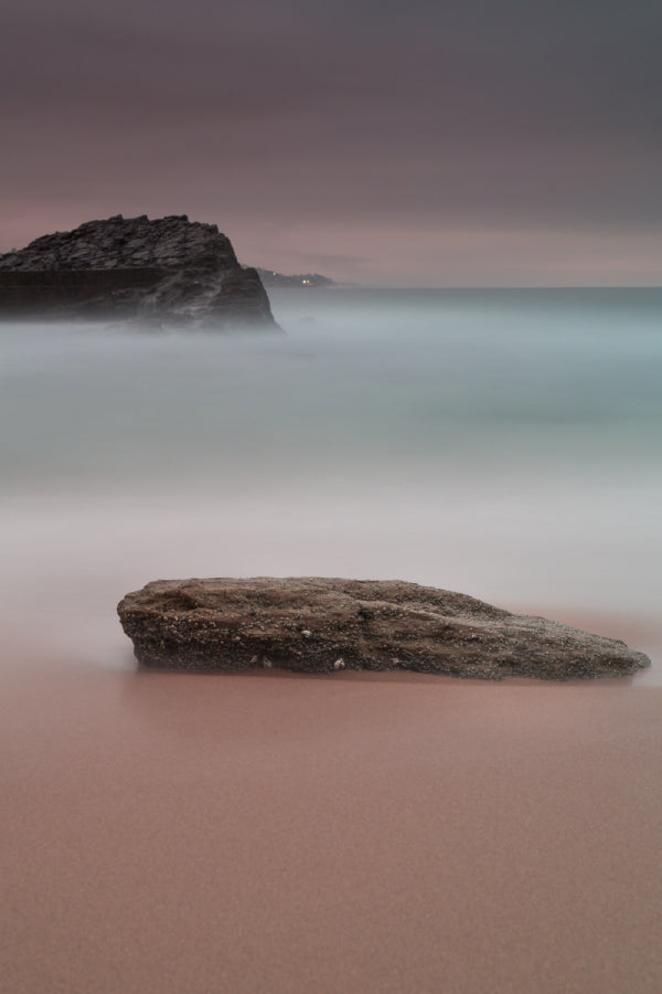 Rock on Sea Sand & Dark Sky View Photograph Home Decor Premium Quality Poster Print Choose Your Sizes