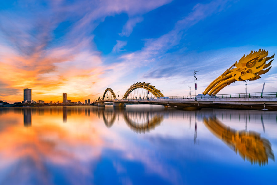 Dragon Bridge in Da Nang City View Photograph Print 100% Australian Made