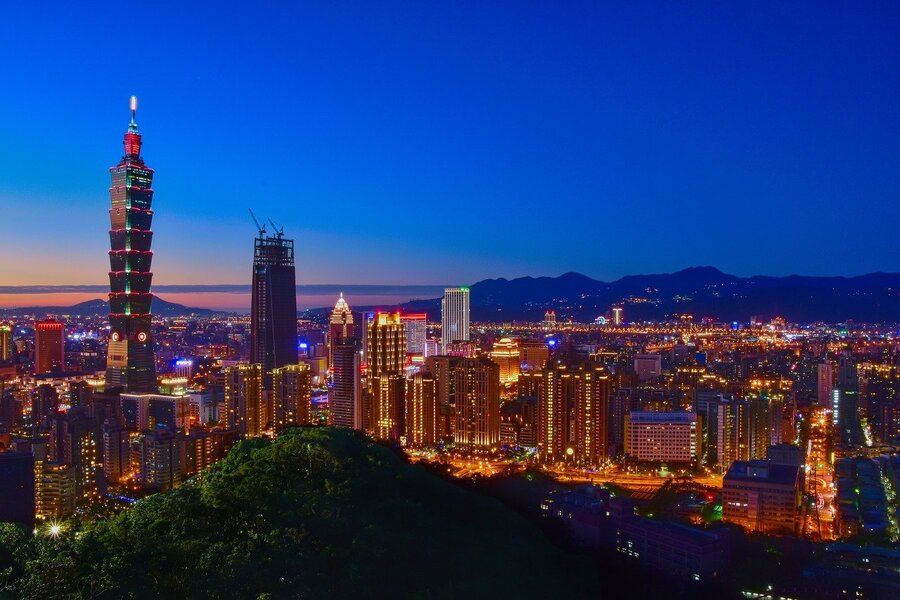 Taipei Cityscape Night View Taiwan Print 100% Australian Made