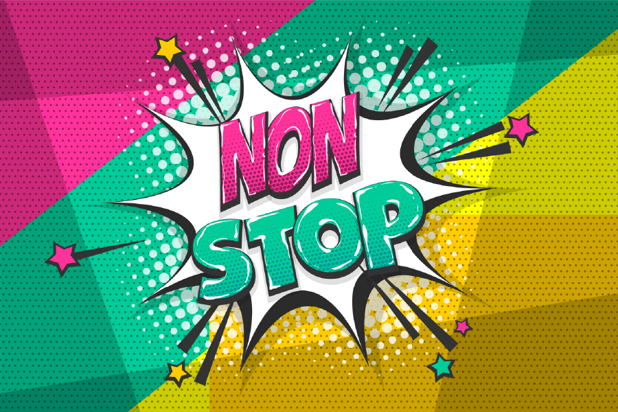Non Stop Quote Illustration Print 100% Australian Made