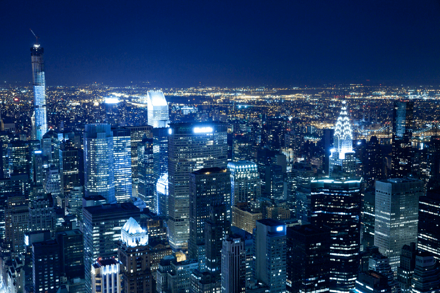 Empire State Buildings Midtown Manhattan Night View Photograph Print 100% Australian Made